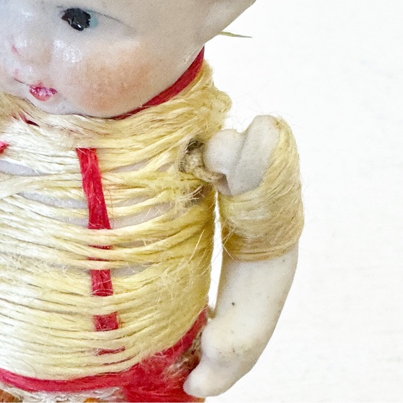 Rare Striking Antique Porcelain Boy Jointed Bisque Doll Made in Japan - Picture 9 of 13